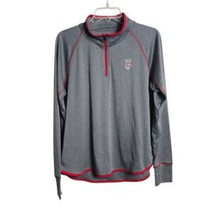 Wisconsin Bucky Badgers University Gray Longsleeve Pullover Athletic Womens XL